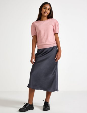 Lindex Skirt Satin - Black - 140