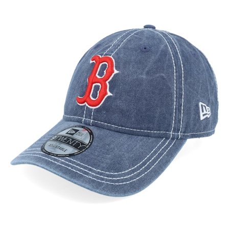 New Era - MLB Ble unconstructed Czapka Z Daszkiem - Boston Red Sox Washed Contrast 9TWENTY Navy Dad Cap @ Hatstore