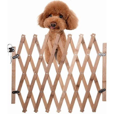Kæledyrsgitter Udtrækkeligt Justerbart Hundeskydegitter Træ Indendørs Hundegitter Døråbning Trapper Kæledyr Hvalpe Sikkerheds Gave til familie GGZ 