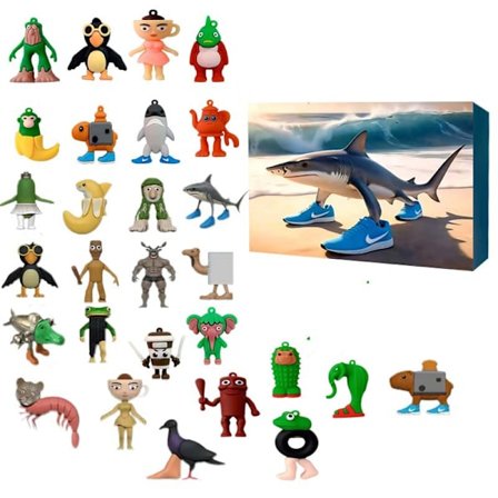 2025 Ai Shan Hai Jing Tung Tung Sahur Julekalender, julefigurer Blind Boxes(D)