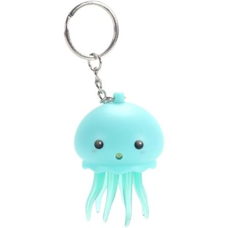 Lysende Manet Nøkkelring Henger Luminous Lyd Nøkkelring Sjarmerende Søt Dyr Lysende Nøkkelringer Nyhet Nøkkelring Veske Dekorasjon Blue