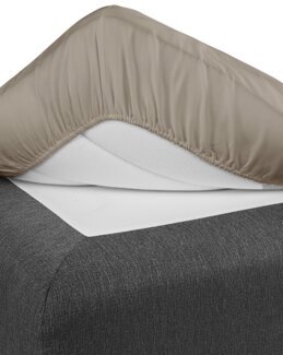 Laken med strikk 100% bomull Greige - 90x200 cm - Borganäs of Sweden