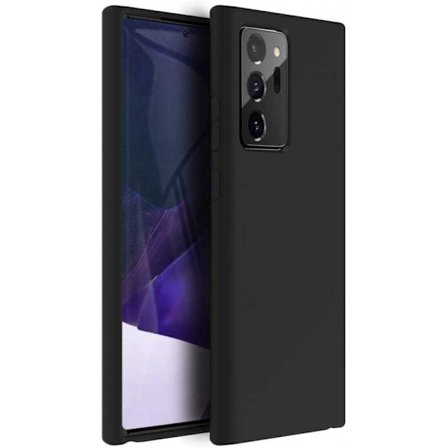 Samsung Note 20 Ultra Gummibelagd Mattsvart Silikon Skal med Kameraskydd
