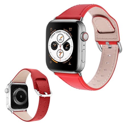 Apple Watch Series 3/2/1 38mm genuine leather watch band - Red