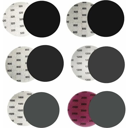 30 stk våt/tørr sandpapir, 320/600/800/1200/1500/2000 grit sand