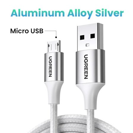 Ugreen Micro USB-kabel 3A TPE Snabbladdning USB Type C-kabel för Samsung Xiaomi HTC USB-laddare Datakabel Mobiltelefonkabel