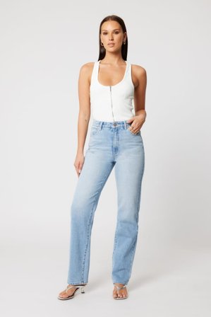 Abrand 94 High Straight Gia Light Vintage Blue Jeans Dam Blå w34