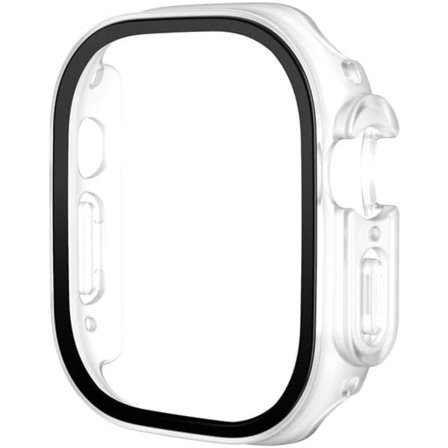 2-pack härdat glas skal för Apple Watch Ultra 49mm med inbyggt skärmskydd, full täckning för iWatch Series Ultra 49mm
