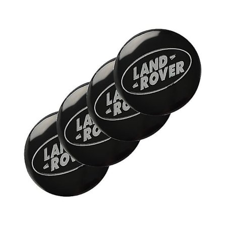 4 st 56 mm bilhjulnavklistermärken centrumkåpa emblemdekal för Land Rover Range Rover Sport Evoque Discovery 3 4 5 Freelander, för Land Rover svart