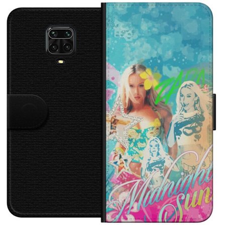 Kompatibel Tegnebogsetui til Xiaomi Redmi Note 9 Pro Eventyrverden med Steve, Creeper og dyr i farverig blokgrafik