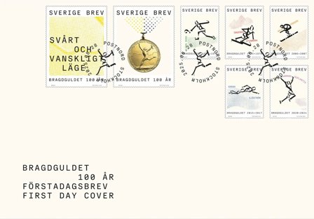 Sverige - Bragdguldet 100 år - Førstedagskuvert