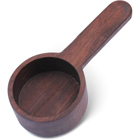 Valnød 20ml Kaffeske, Træske, Gradueret Måleske