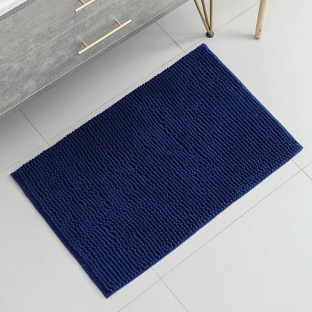 40x60cm (Mørkeblå) Baderomsmatte Sklisikker Absorberende Baderomsmatte