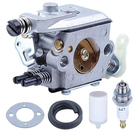 Adefol Forgaser med Pakning, Brændstoffilter, Brændstofslanger, Tændrør, Sæt Kompatibelt med Husqvarna 50 51 55 Rancher