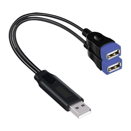 Kaksi USB-naarasliitintä urosliittimeen Y-jakajasovitin tiedonsiirtoon ja latauksen jatkojohto USB-virtalatausjohto