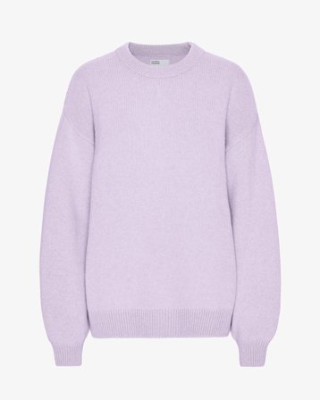 Oversized Merino Wool Crew - Soft Lavender XS