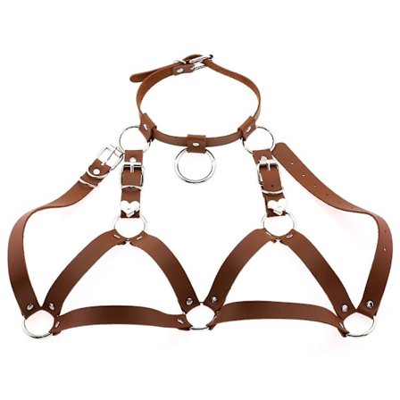 Punk Cupless BH-sele BH Top Brystbeslag BH-kæde Læder BH-sele