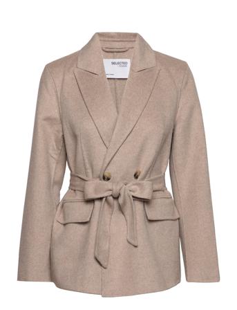 Slftara Handmade Jacket B Noos Blazers Belted Blazers Beige Selected Femme