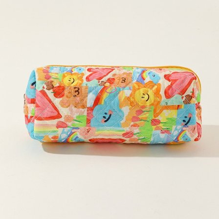 Blomstret vattert bomullsveske Cartoon College Penal 04 04