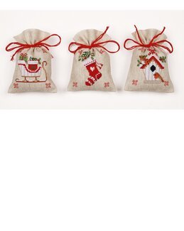 Stickpackung Dufttütchen Weihnachtsmotiv 3-er Pack