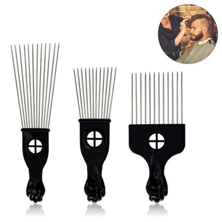 Pcs Black Metal Afro Hair Comb Wide Teeth Styling for Curly Hair KLB