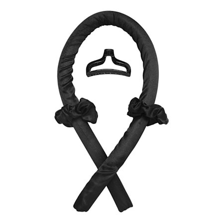 Varmløs Krølltang Hodebånd Ingen Varme Silke Bånd Krølltang Hårruller Krøller med Hårklype Lat Naturlig Myk Bølge (Svart)