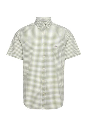 GANT Reg Classic Poplin Gingh Ss Shirt - White - XXXL