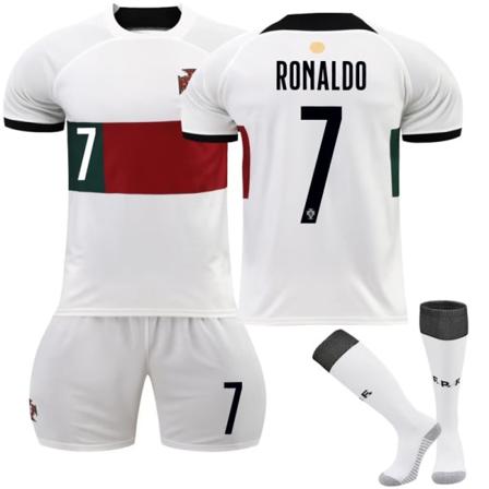 Cristiano Ronaldo #7 22-23 Portugal Vieraspaita Jalkapallopaita Aikuiset Lapset Jalkapallopaita Jalkapalloharjoitusvaatteet Lapset 26(140-150cm)