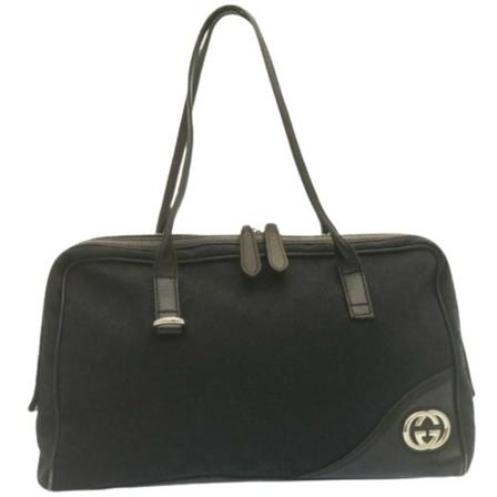 Gucci Vintage Pre-arreated Canvas Totes Sort, Dame Vintage Tasker, Størrelse: ONE Size