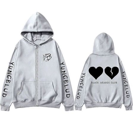 Singer Yungblud Black Hearts Club Zipper Hoodie Herr Fleece Bomull Zip Up Hoodies Män Kvinnor Rock Vintage Oversized Zip Up Jacka