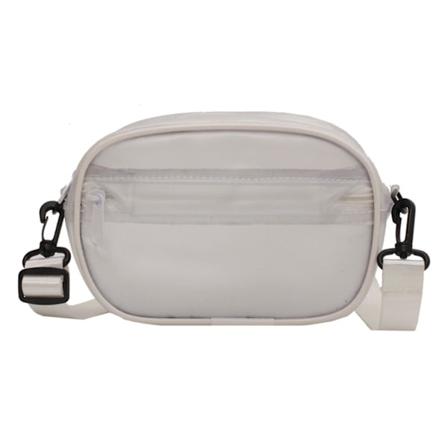 Mode Dam & Flickor Casual PVC Transparent Liten Telefonväska Axelremsväska Sommar Strand Plånbok White