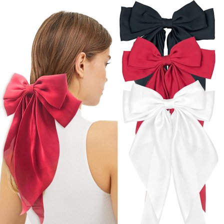 3 stk. store silkebåndssløjfer til kvinder