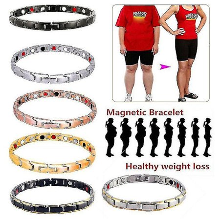 Bantningarmband Lymfatisk dränering Magnetisk armbandsterapi Rose Gold