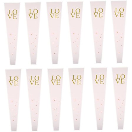 60 stk Blomsteremballasjepose Klar Innpakningsposer Blomsterstativ for Bryllup Glass Rose Bryllupsgave Innpakning Bukett Innpakningsposer 