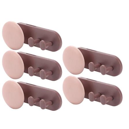 Kabelklips-arrangør USB-laderholder for skrivebord, vegg, ryddig feste, lim Brown