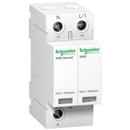 Schneider Electric A9L08500 Overspenningsvern Type 2 + 3, 1 P + N, 2 moduler, Stikkontakter & kabler
