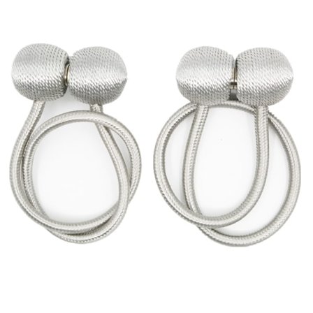 Magnetisk gardin hållare Silver grå 2-pack