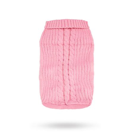 Urban Pup - Rosa Kabelstickad Hundtröja - Hundtröja & hund t-shirt från Doggie.se