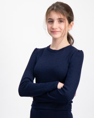 RYVLS RIb Jersey L/S Top Blau Pullover Mädchen - Kidsbrandstore