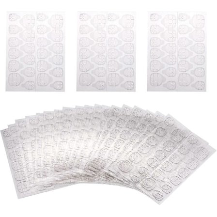 30 Ark (720 st) Dubbelsidiga Nagelklistermärken Andningsbara Transparenta Böjbara Falska Naglar Lim Falska Naglar Spetsar för Kvinnor och Flickor