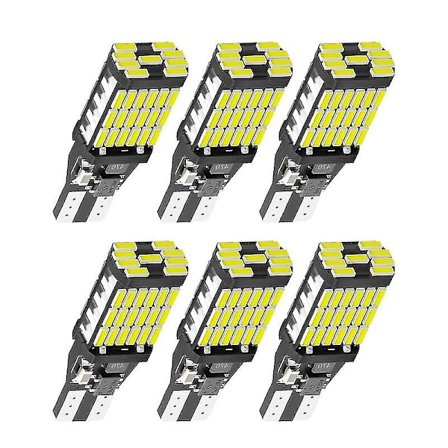 2/6x T15 Led W16w Lamper Canbus Obc Feilmeldingfri Led Baklys 921 912 W16w Led Lamper Bil Baklys Xenon Hvit 12v Ingen Feil (DP) [DB] 6STK