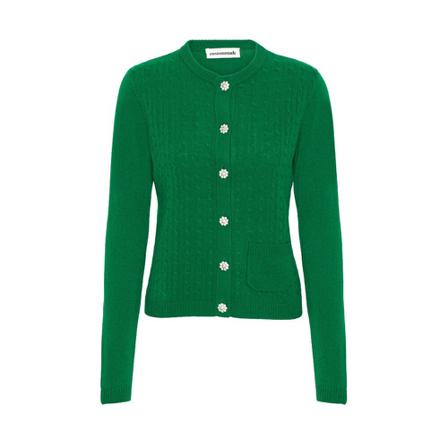 Custommade, Appelina Cable cardigan Groen, Dames, Maat:XS