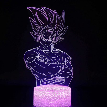 XYC 3D Illusion Anime Lampe, 7 Farver Skiftende 3D Illusion Anime Lys, Anime Figur 3D Lys Anime til Akryl LED Lampe Anime Led Lys[D]