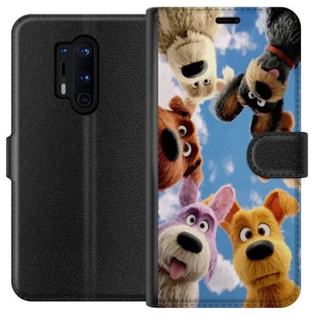 Yhteensopiva Lompakkokotelo OnePlus OnePlus 8 Pro Kuusi söpöä animoitua koiraa nähtynä alhaalta sinistä taivasta vasten leikkisä perheystäväl