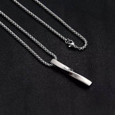 Sølvfarget spiral anheng halskjede menn trendy enkel punk kul kragebeinkjede Nicle