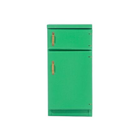Pienoishuonekalut Lelunuket Talo Tee-se-itse-sisustustarvikkeet Mini 1:12 Keittiön kaksiovinen jääkaappi Dark green