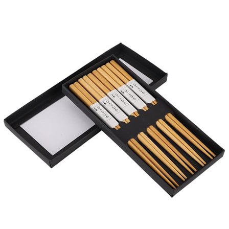 Økologiske Genanvendelige Spisepinde Sæt - Bærbar til Hjem og Restaurantbrug (5 Par)