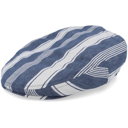 Stetson - Kent Linen/Cotton Flat Cap Flatcap Blue Cap - @ Hatstore