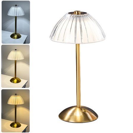 Trådløs LED bordlampe, Batteridrevet bordlampe, Dimbar LED bordlampe - nattbordslampe for stue, soverom, 3 lysfarger