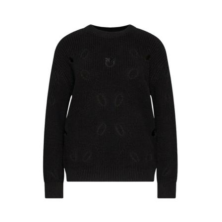 Pinko, Sweter Canestrelli Czarny, Kobieta, Rozmiar: S